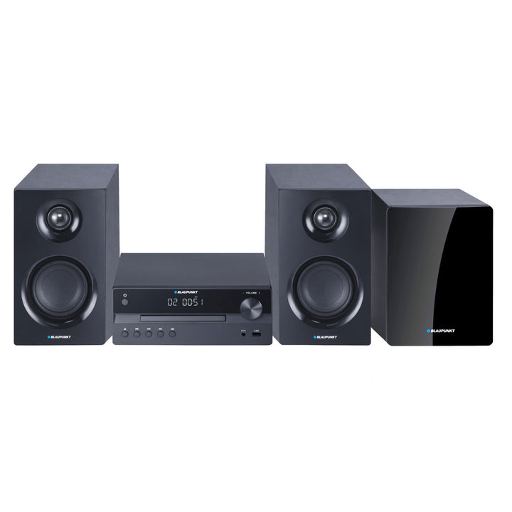 Микросистема Blaupunkt, мощност 240 W, HDMI/CD/USB/FM/BT/PLL, параметричен еквалайзер, LED дисплей, функция за часовник и аларма, черна, MS55SUB