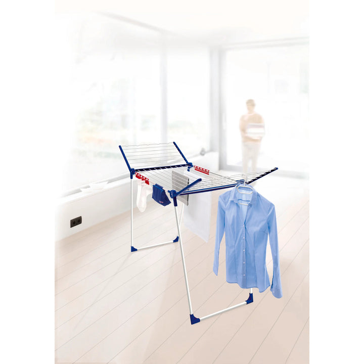 Leifheit Pegasus 200 Solid Comfort сушилник, дължина на въжето 20 м, противоплъзгащи крачета, устойчив на атмосферни влияния, 2 щипки за пране, 81516