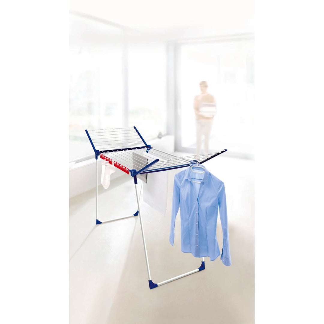 Leifheit Pegasus 200 Solid сушилник, дължина на въжето 20 м, стабилни успоредни крака, устойчив на атмосферни влияния, 2 щипки за пране, 81520
