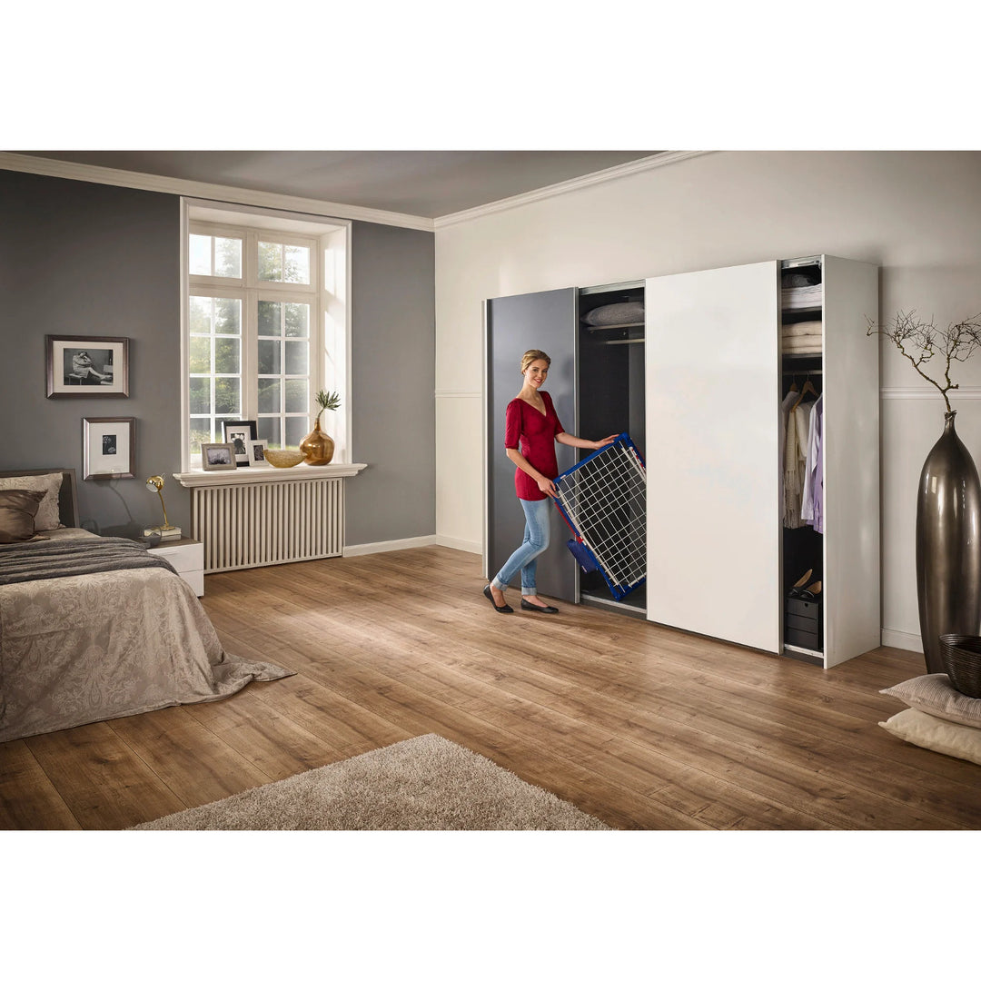 Сушилня Leifheit Pegasus 180 Solid Plus, дължина на въжето 18 м, стабилни успоредни крака, устойчива на атмосферни влияния, 2 щипки за пране, 81510
