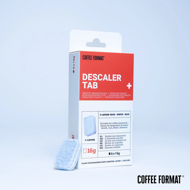 Таблетки за отстраняване на котлен камък за кафе машини, Coffee Format Descaler Tab+ 6x16g