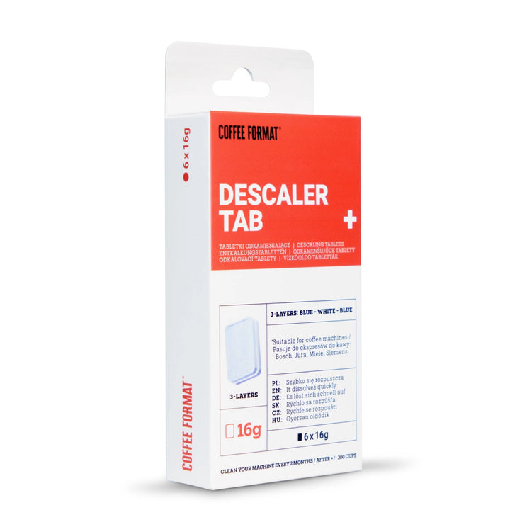 Таблетки за отстраняване на котлен камък за кафе машини, Coffee Format Descaler Tab+ 6x16g