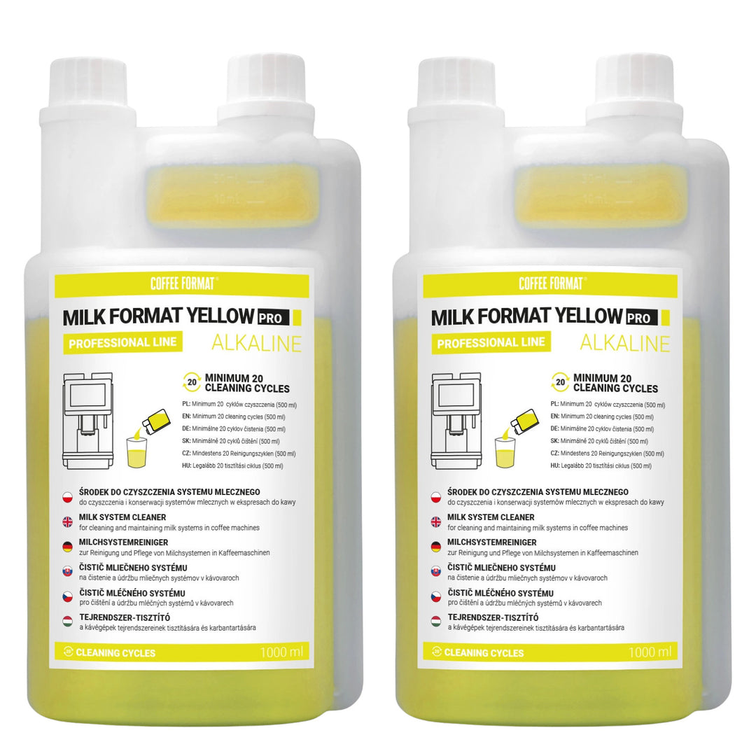 Препарат за почистване на млечната система 2x1 л, Coffee Format MILK FORMAT YELLOW PRO
