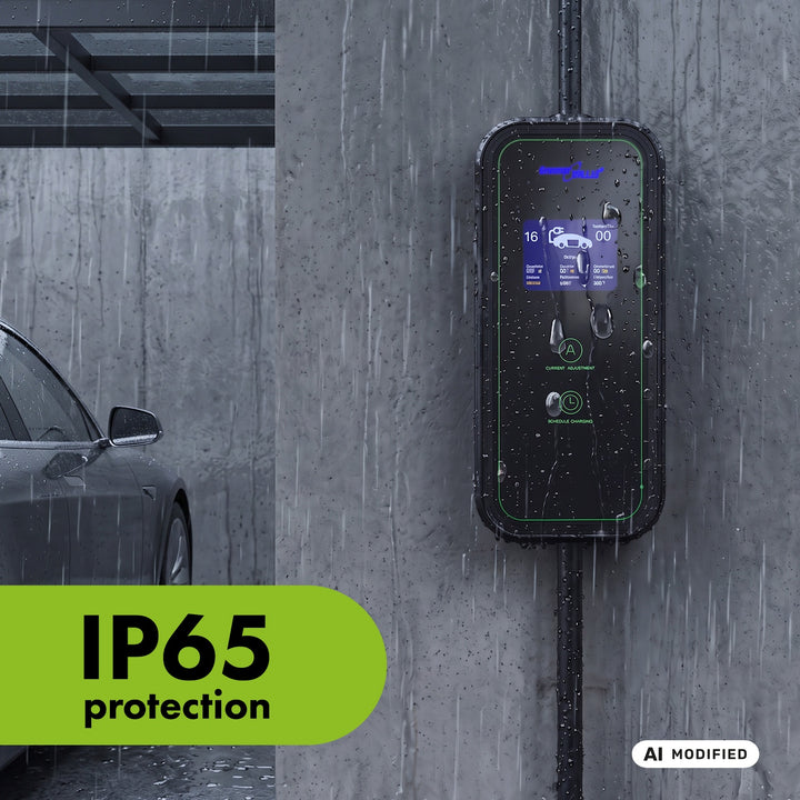 Зарядно устройство за електромобили (EV) / хибридни електромобили (PHEV) GreenBlue, преносимо, тип 2, дължина на кабела 6,8 м, IP65, 11 кВт, 220–380 V променливо напрежение, 50/60 Hz, 16 А, 3 фази, GB1100