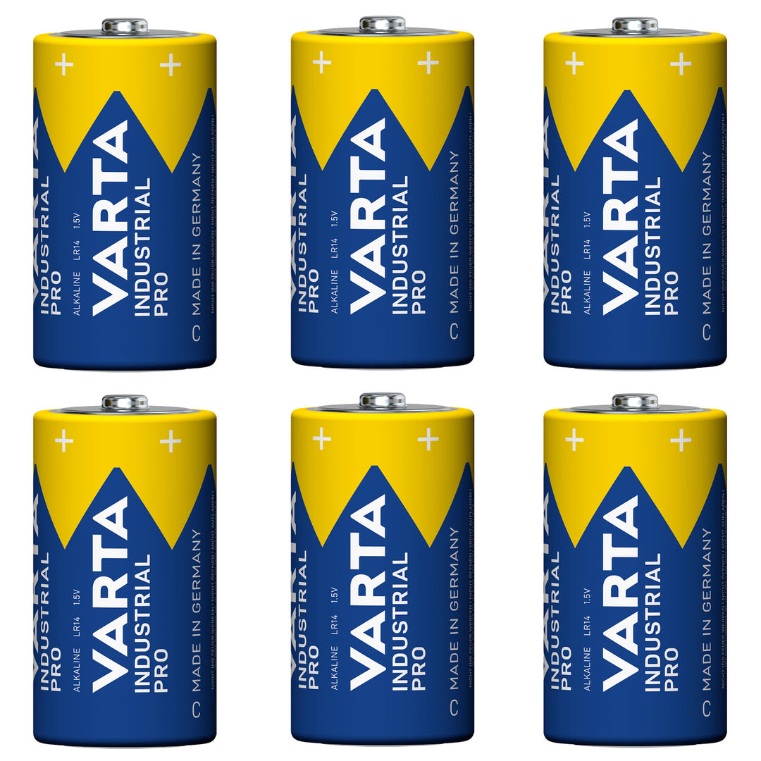 6 бр. алкални батерии R-14 LR14 C 1,5 V Varta Industrial Pro