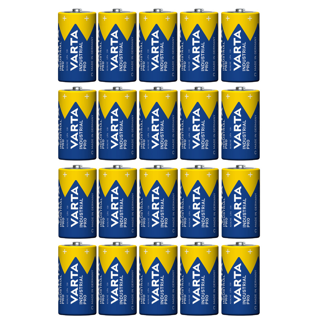 20 бр. алкални батерии R-14 LR14 C 1,5 V Varta Industrial Pro