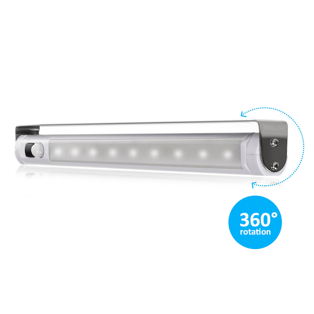 2 бр. LED лампа за кухня Maclean, за монтаж под шкаф, 9 SMD, на батерии, PIR сензор за включване/изключване, MCE166 + 6 бр. батерии R-06 R06 AA LR06 1,5 V VARTA Longlife Power