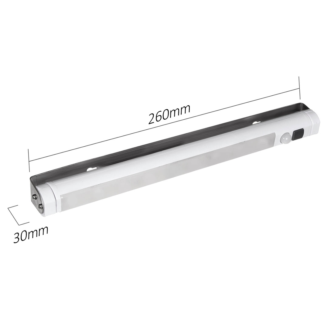 2 бр. LED лампа за кухня Maclean, за монтаж под шкаф, 9 SMD, на батерии, PIR сензор за включване/изключване, MCE166 + 6 бр. батерии R-06 R06 AA LR06 1,5 V VARTA Longlife Power