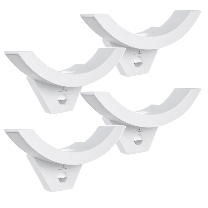 LED лампа с датчик за движение Maclean, PIR датчик, бял цвят, 10 W, IP54, 800 lm, MCE290 W, 4 броя