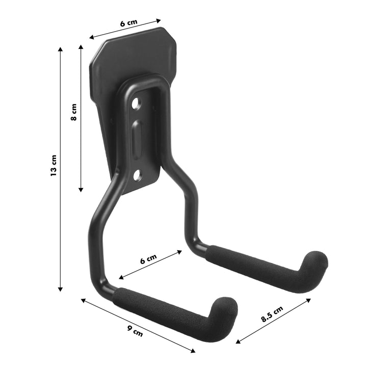 Стенен държач/закачалка за гараж Maclean, за гуми, градински инструменти, стълба, градински маркучи, макс. 35 кг, MC-439, 2 броя