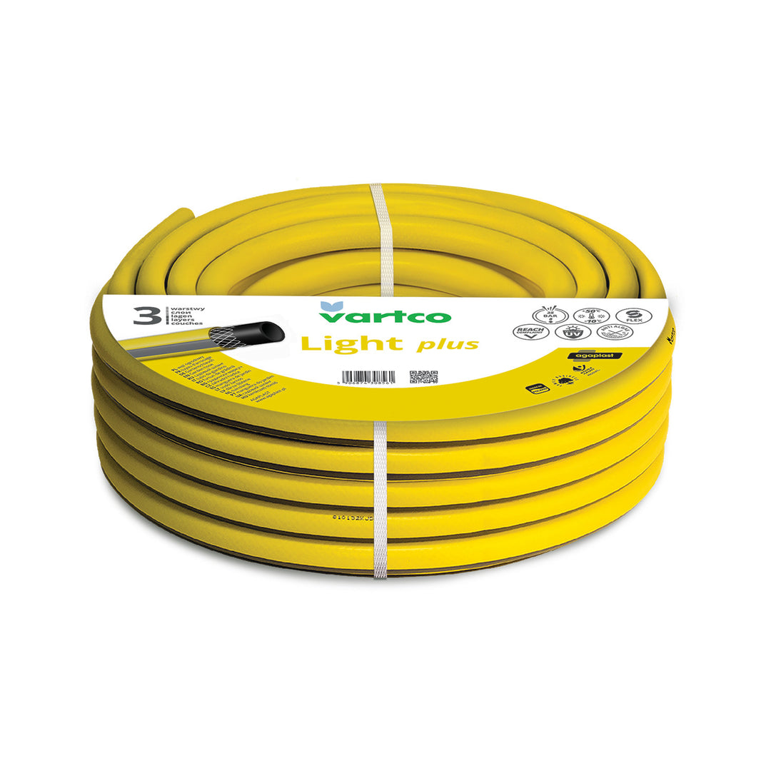 Градински маркуч Vartco, 3-слоен, гъвкав, диаметър 1", дължина 30 м, Light Plus