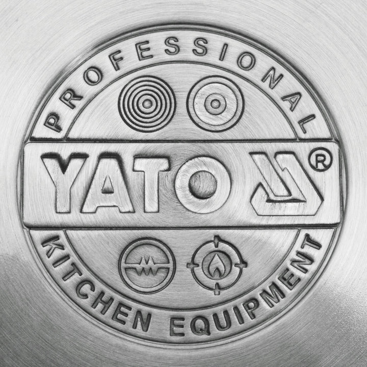 Професионален тиган Yato Gastro, подходящ за всички видове готварски печки, от неръждаема стомана, диаметър 20 см, обем 1,3 л, подходящ за миене в съдомиялна машина, YG-00100