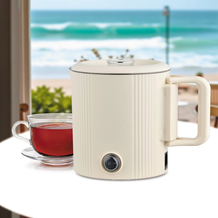 Електрическа кана / пътуваща тенджера Maestro, 2 в 1, обем 0,8 л, мощност 600 W, сгъваема дръжка, превключвател за напрежение 110 V/230 V, цвят бежов, MR-009-BEIGE