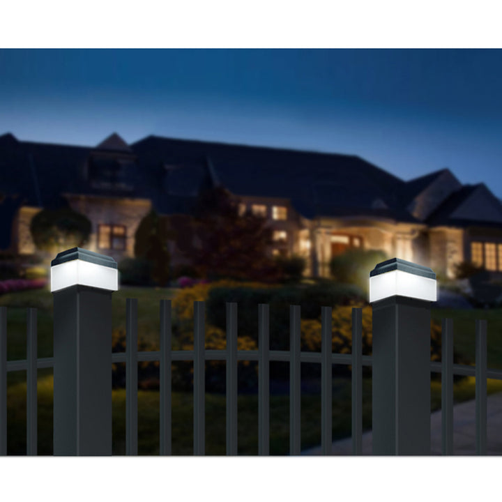 Слънчева LED лампа за стълб GreenBlue, 60x60 мм, капак с форма на плик, GB126, 2 броя