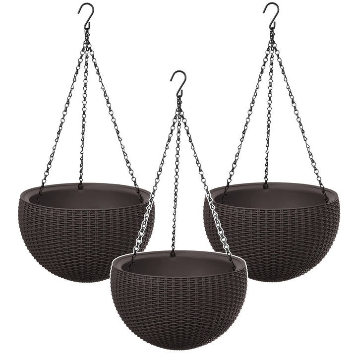 Висяща саксия Keter Sphere Planter, цвят кафяво, 3 броя