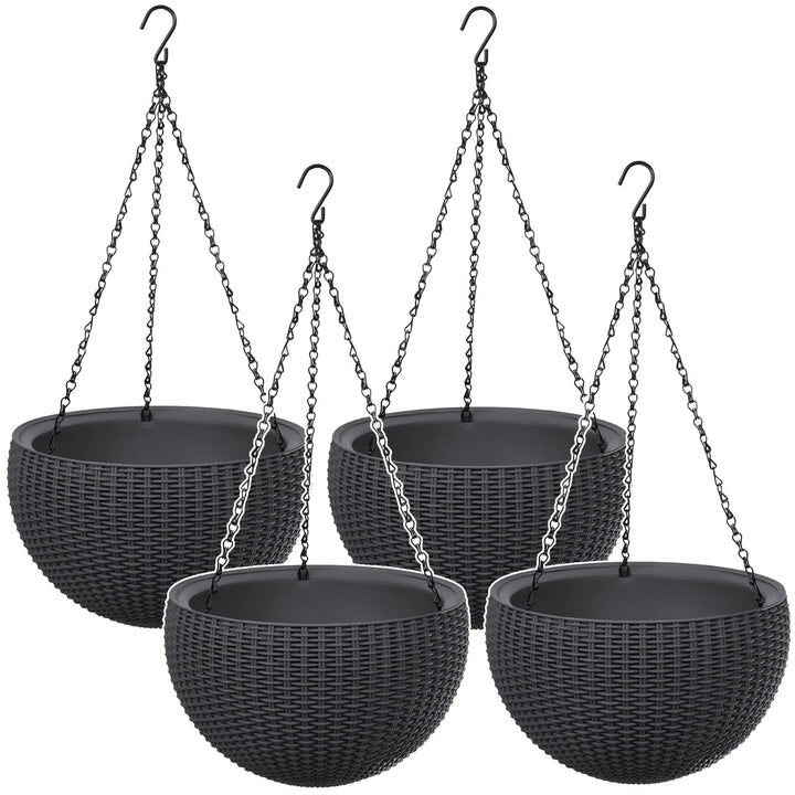 Висяща саксия Keter Sphere Planter, цвят антрацит, 4 броя