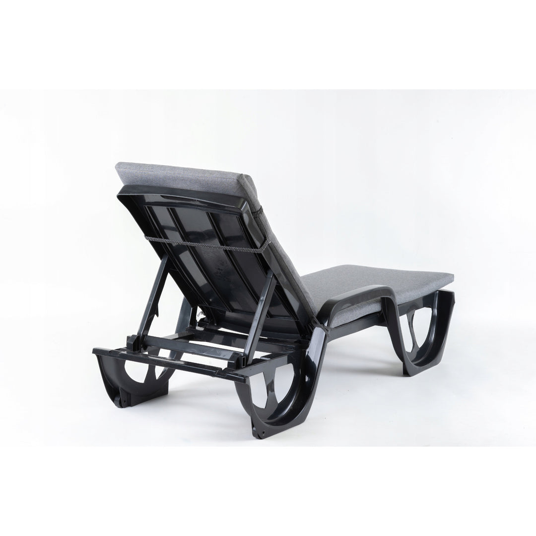 Възглавница за шезлонг Madera, цвят сив, плат S-550 меланж, размер 190x55 см, закрепва се с гумен ремък, водоустойчива, меланж S-23