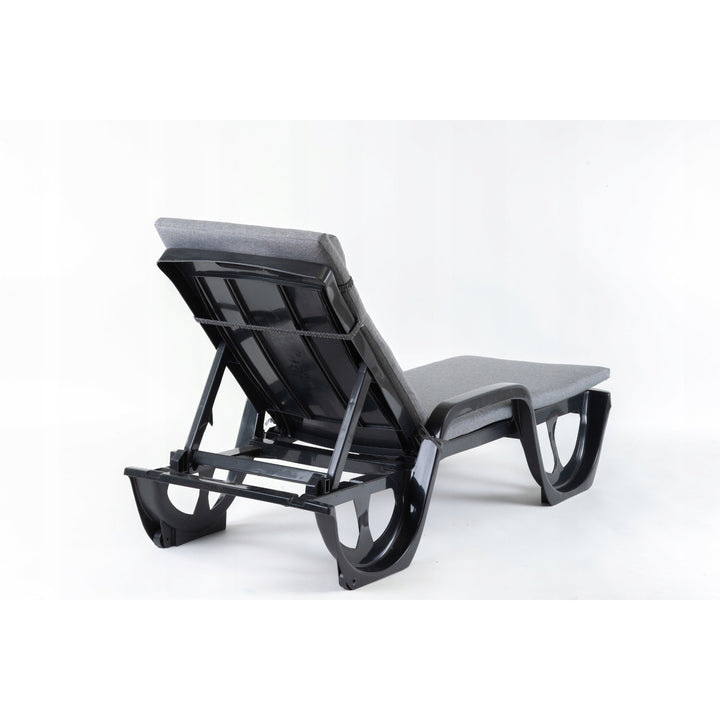 Възглавница за шезлонг Madera, цвят сив, плат S-550 меланж, размер 190x55 см, закрепва се с гумен ремък, водоустойчива, меланж S-23