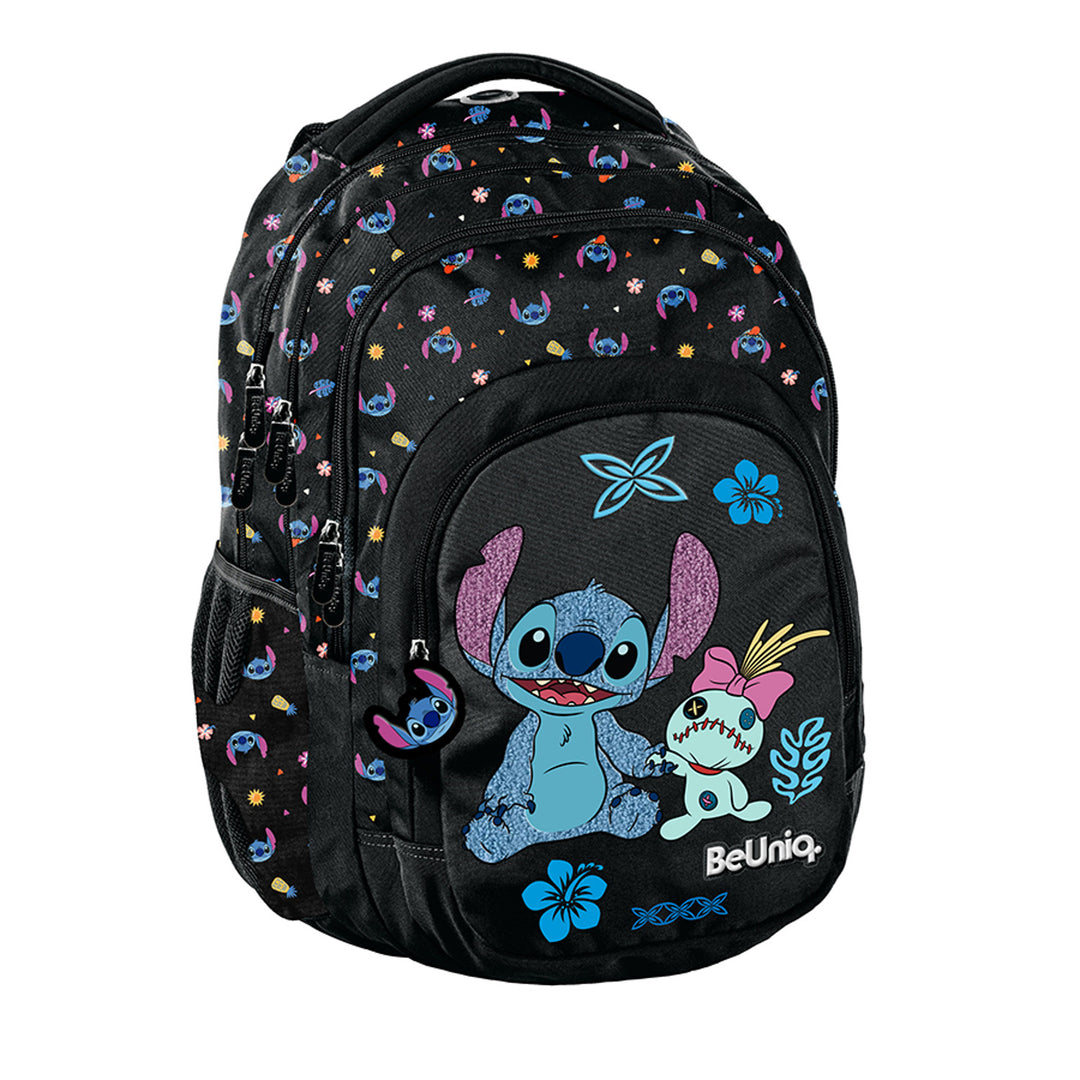 Училищен комплект Stitch Paso, раница с три отделения, отделение за лаптоп и подсилено дъно, пенал с ластици за прибори, торба за обувки, която може да се закрепи на гърба, DS26MM