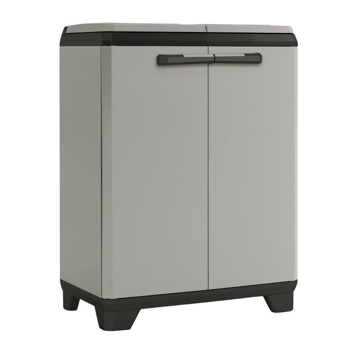 Шкаф за сортиране на отпадъци Keter Planet, капацитет 2x110 л, цвят сив, 68x39x92 см, 246640