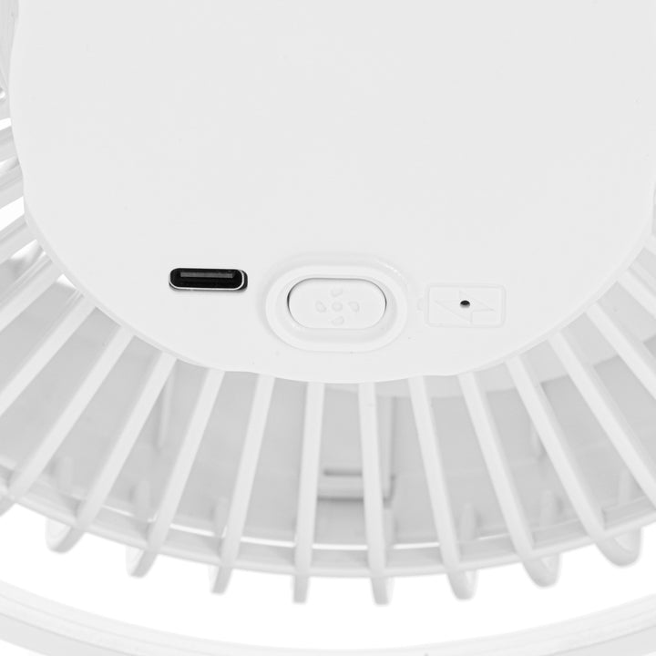 Настолен вентилатор с клипс, акумулаторен, 15,5 см, въртене на 360°, USB-C, Adler