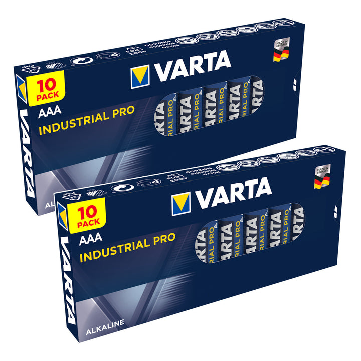 20 бр. алкални батерии R-03 LR03 AAA Varta Industrial 4003