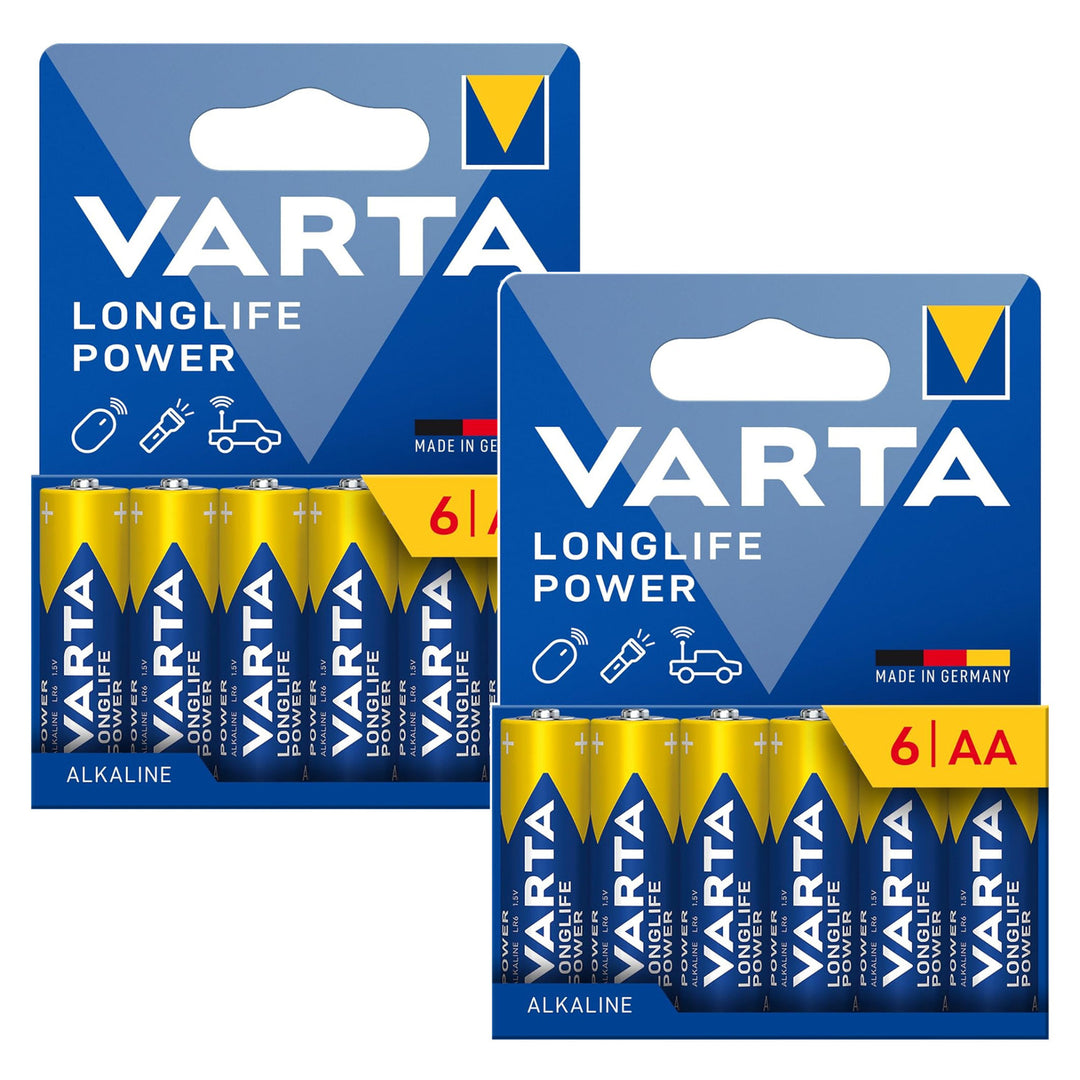 12 бр. батерии R-06 R06 AA LR06 1,5 V VARTA Longlife Power алкални