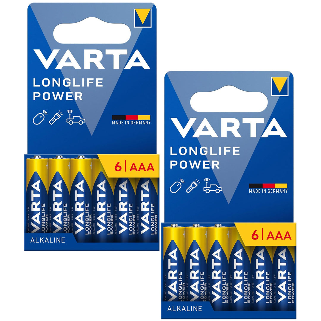 12 бр. батерии R-03 R03 AAA LR06 1,5 V VARTA Longlife Power алкални