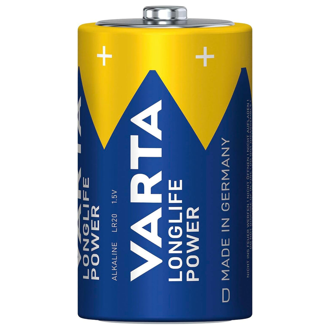 4 броя алкални батерии R-20 R20 D 1,5 V Longlife Power Varta