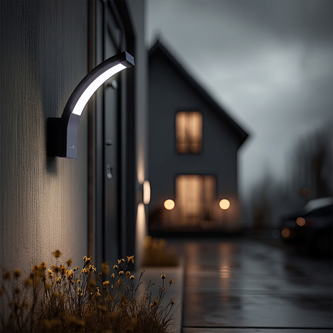 LED фасадна лампа Maclean, 800 lm, 10 W, цвят на светлината – естествено бял (4000 K), цвят – сив, MCE343 GR, 2 броя
