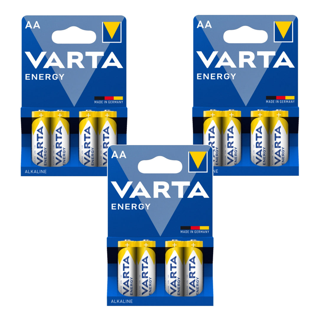 12 бр. батерии R-06 LR06 AA 1,5 V Varta Energy (алкални)