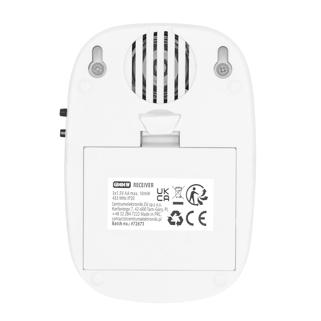 Безжичен звънец GreenBlue, 38 мелодии, 90 dB, бял, обхват до 200 м, GB404 W