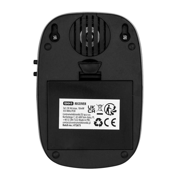 Безжичен звънец GreenBlue, 38 мелодии, 90 dB, черен, обхват до 200 м, GB404 B