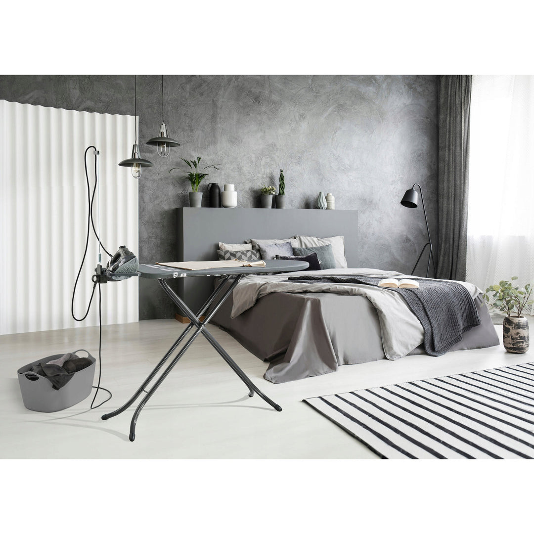 Дъска за гладене Leifheit Air Board M Black Plus, отразява топлината и парата, регулиране на височината, 72485