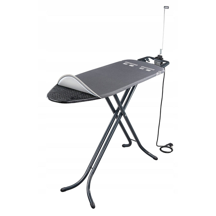 Дъска за гладене Leifheit Air Board M Black Plus, отразява топлината и парата, регулиране на височината, 72485