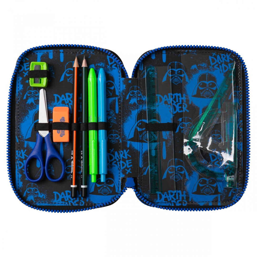 Училищен комплект „Star Wars Coolpack“, раница „Jerry“ с 3 отделения (15") с анатомично оформена гръбна част и регулируеми презрамки, както и пенал „Jumper 3“ с принадлежности