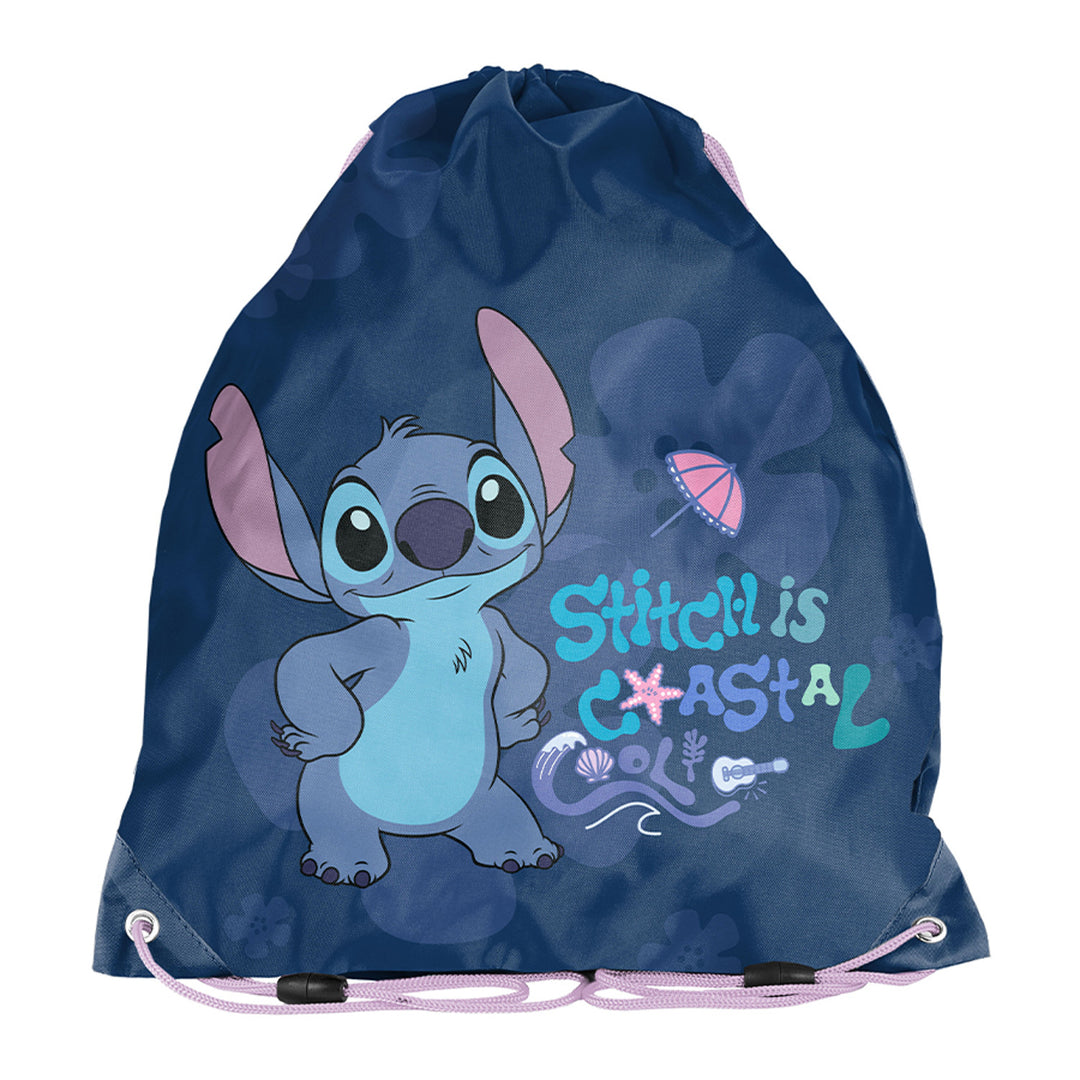 Училищен комплект „Stitch Paso“, раница с две отделения, светлоотражателни елементи и подсилена гръбна част, пенал без принадлежности и с дръжки за прибори, торба за обувки, която може да се носи на гърба, DS26XX