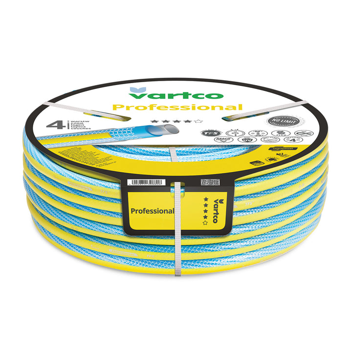 Градински маркуч Vartco Professional 1" 50 м, 4-слоен, система TFS
