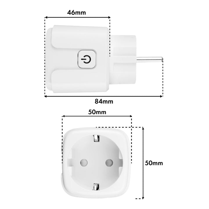 Дистанционно управляема WiFi контактна кутия GreenBlue, Android/iOS/Alexa/Google Home, таймер, ватомер, макс. 16 A/3840 W, GB735 W, 2 броя