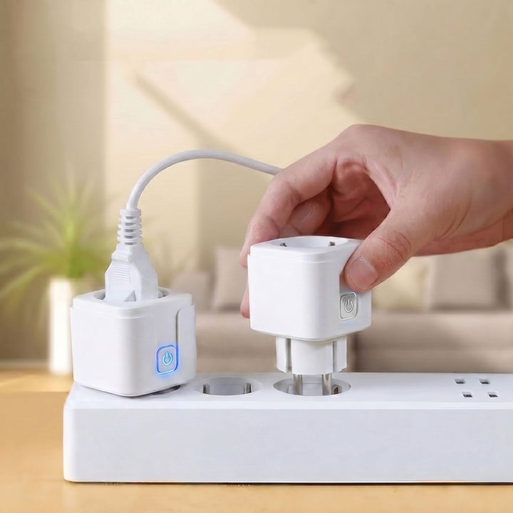 Дистанционно управляема WiFi контактна кутия GreenBlue, Android/iOS/Alexa/Google Home, таймер, ватомер, макс. 16 A/3840 W, GB735 W, 2 броя