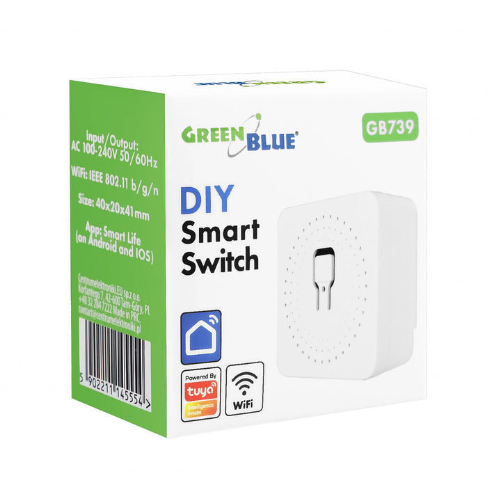 Вграден WiFi предавател GreenBlue, Android/iOS/Alexa/Google Home, 100–240 V променливо напрежение, 50/60 Hz, макс. 16 A, за LED 150 W, GB739, 2 броя