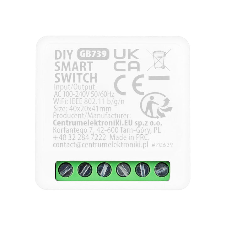 Вграден WiFi релеен модул GreenBlue, Android/iOS/Alexa/Google Home, 100–240 V променливо напрежение, 50/60 Hz, макс. 16 A, за LED 150 W, GB739, 4 броя