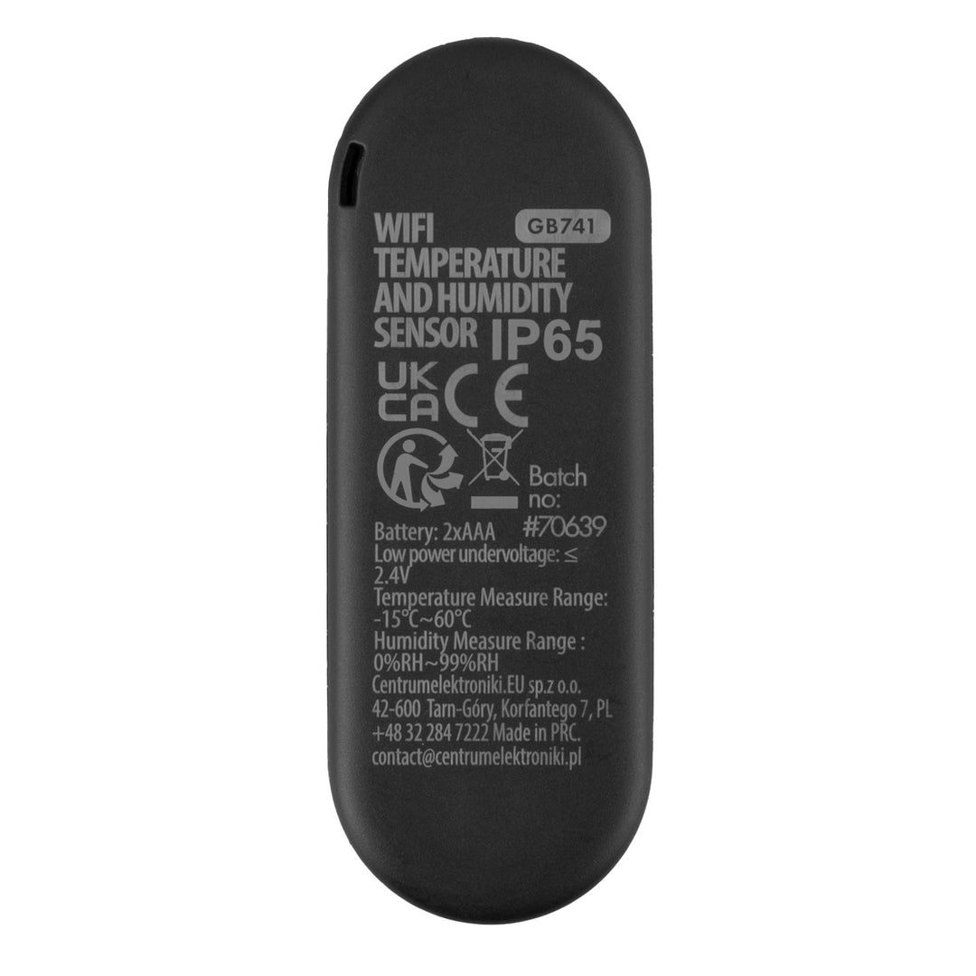 Външен WiFi сензор за температура и влажност GreenBlue, Android/iOS, 3,0 V DC, LR03x2, IP65, GB741, 2 броя