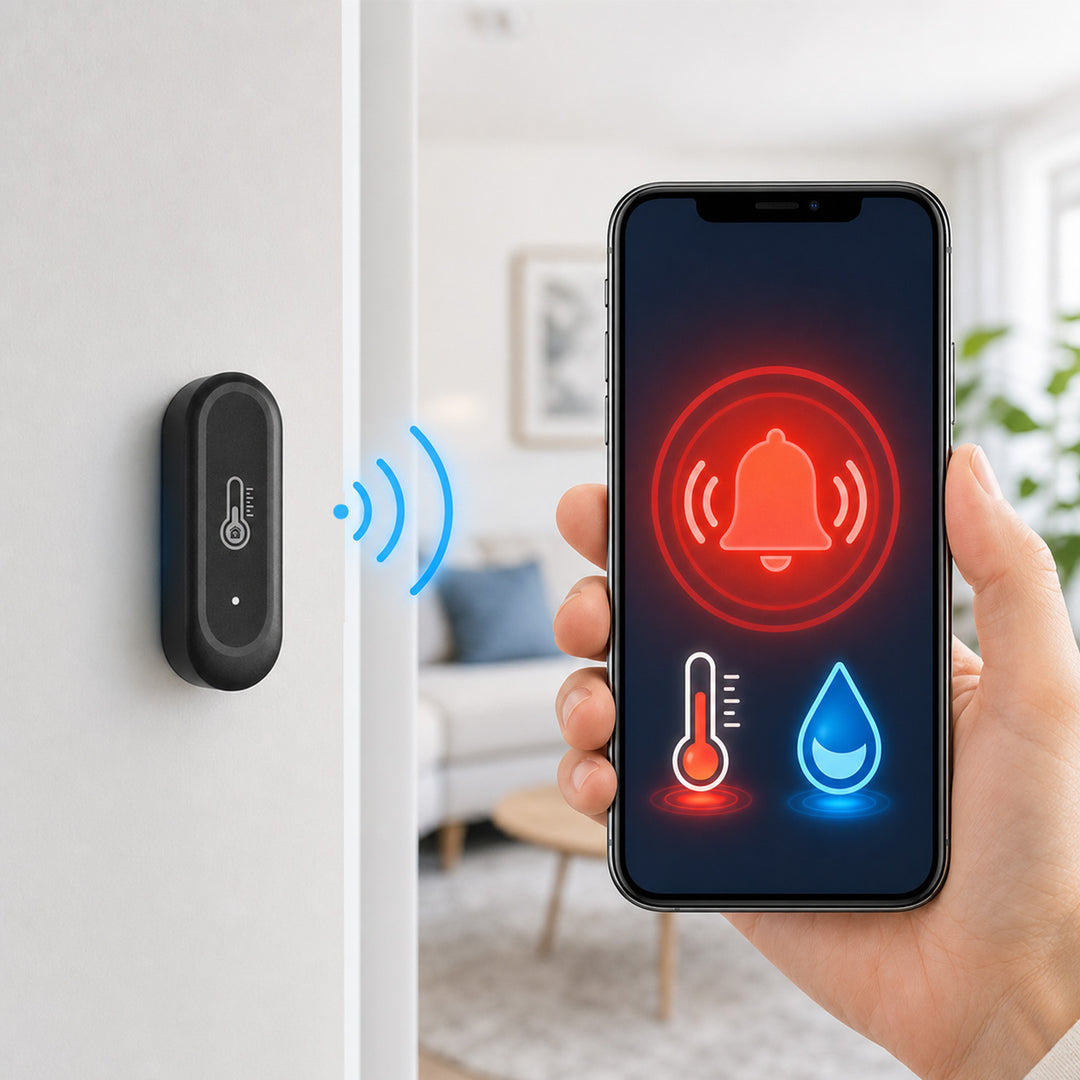 Външен WiFi сензор за температура и влажност GreenBlue, Android/iOS, 3,0 V DC, LR03x2, IP65, GB741, 2 броя