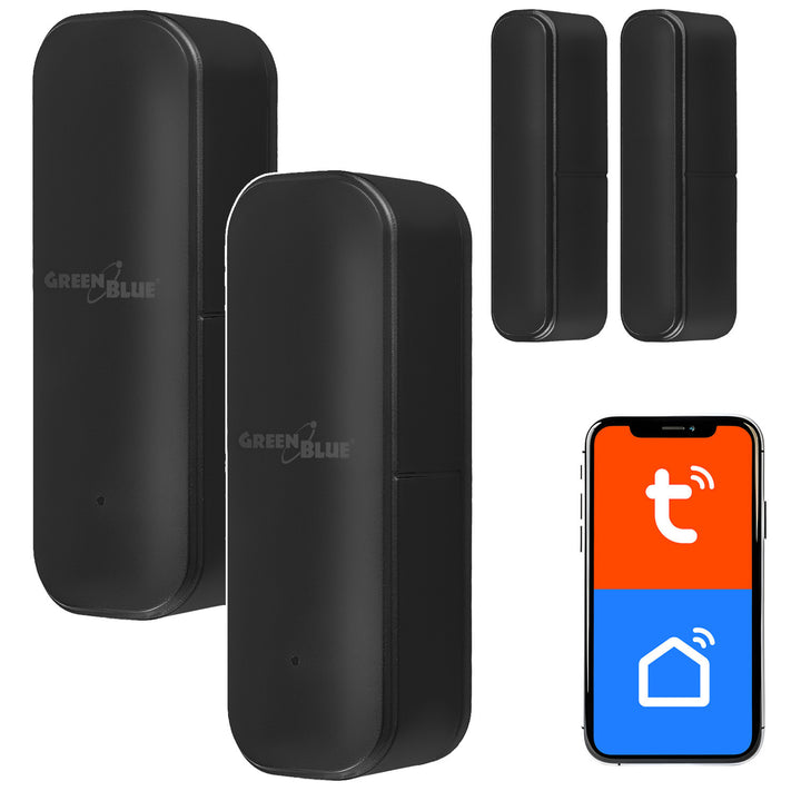 Безжичен релеен датчик / датчик за отваряне с WiFi GreenBlue, Android/iOS, за врати / прозорци, 3,0 V DC, LR03x2, GB479 B, 2 комплекта