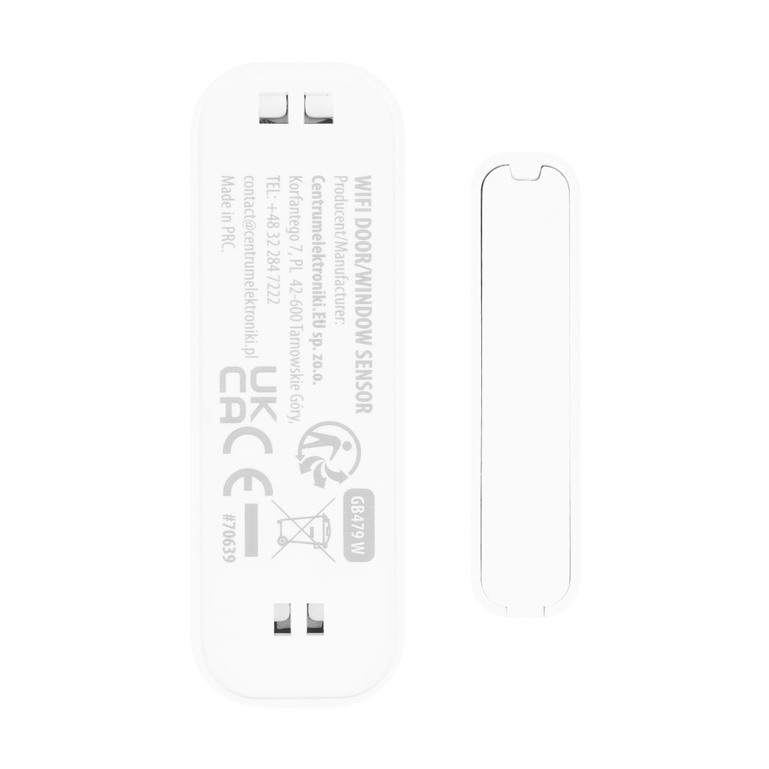 Безжичен релеен датчик / датчик за отваряне WiFi GreenBlue, Android/iOS, за врати / прозорци, 3,0 V DC, LR03x2, GB479 W, 2 комплекта