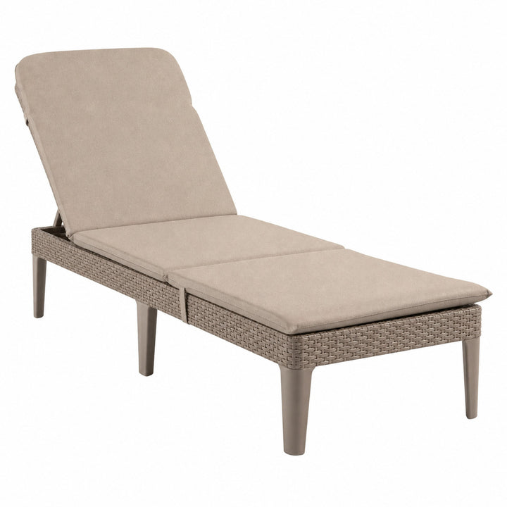 Регулируем градински шезлонг Jaipur Sun Lounger в цвят капучино + възглавница за шезлонг Jaipur, цвят бежов, плат S-550 Melange, размер 190x60 см