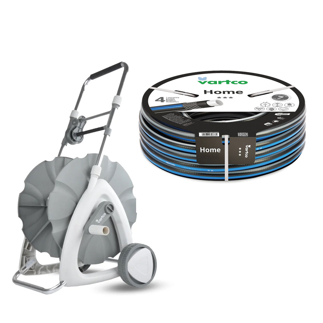 Количка за градински маркуч + градински маркуч Vartco Home 1/2" 30 м Agaplast