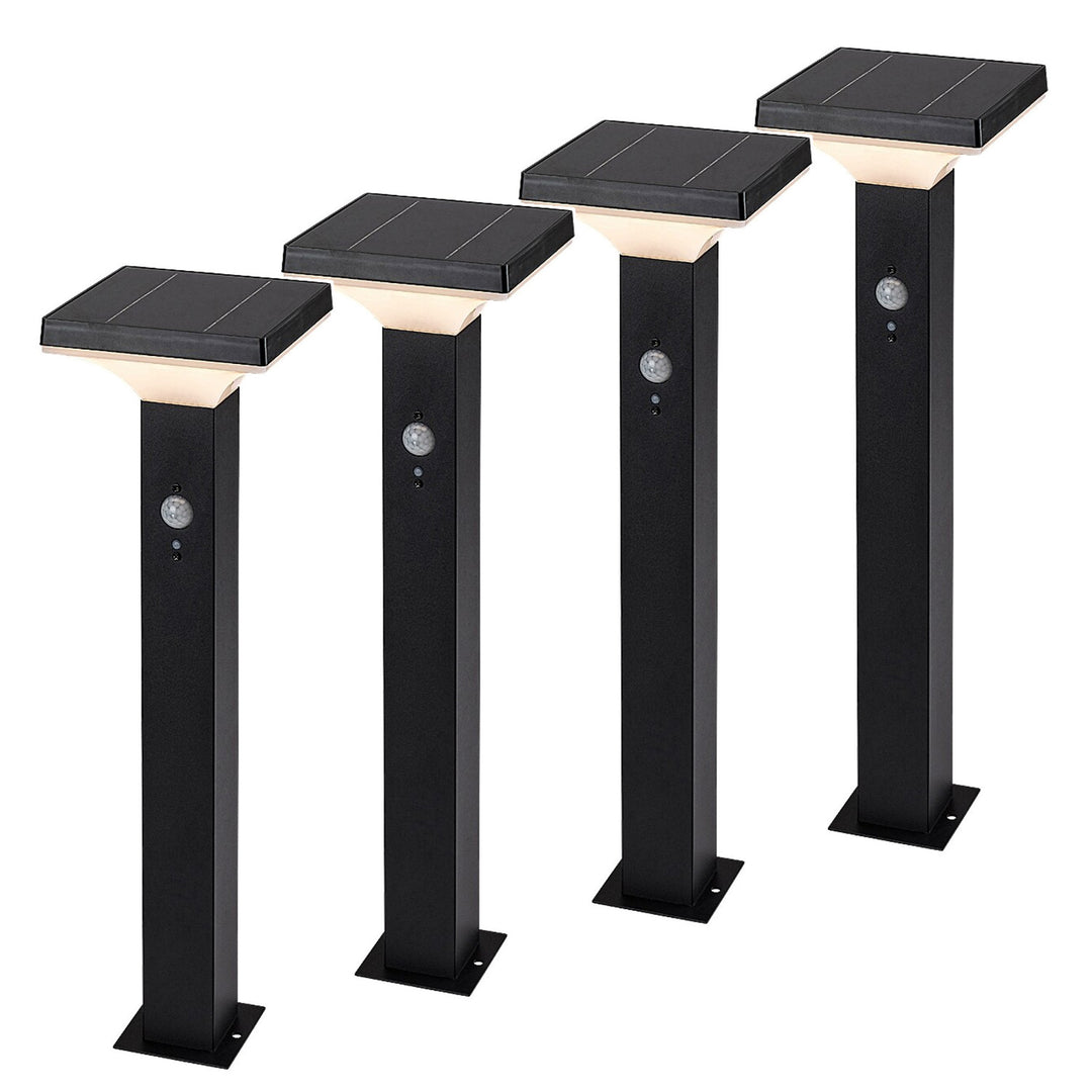 Лампа Rabalux, външна, слънчева, стояща, LED 4 W, IP44, черна, Geleen, 4 броя