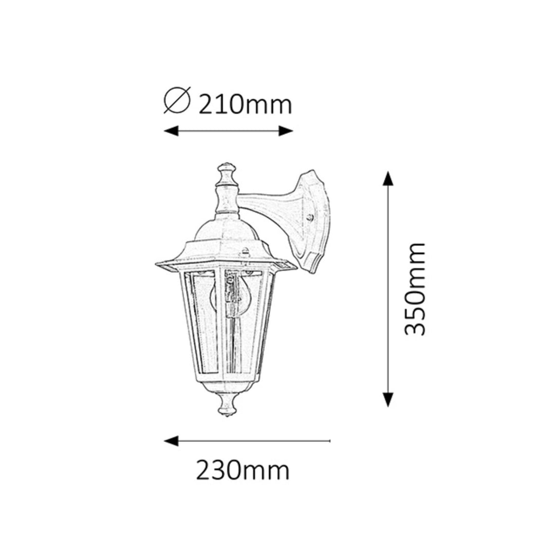 Стенна лампа Rabalux, за външна употреба, IP43, E27, макс. 60 W, черна, Velence, 2 броя
